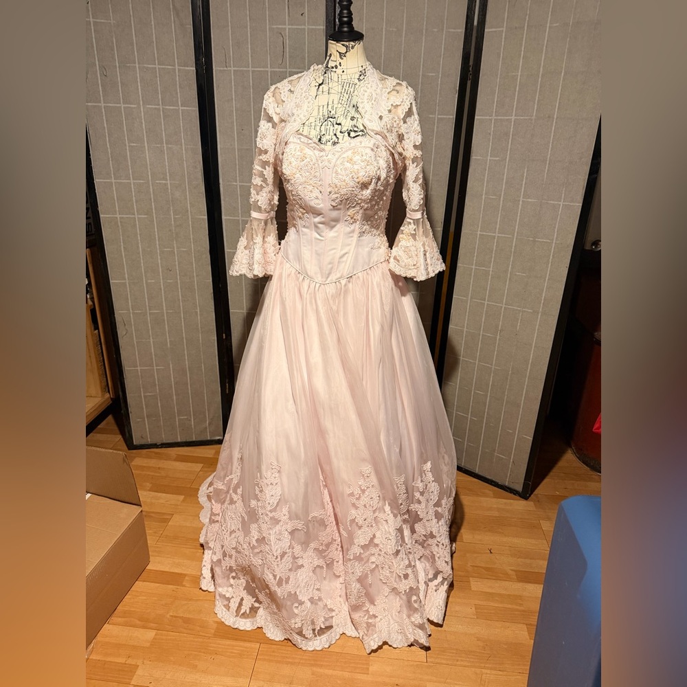 PC Mary's Quinceañera lace ball gown set shrug bolero embellish bead XV dress 14